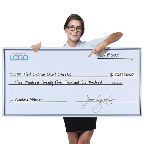 giant check for presentation.